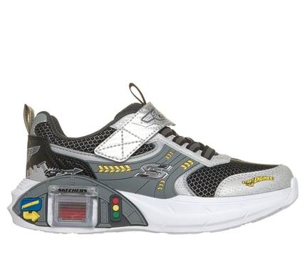 Skechers light up kids sneaker in black and silver