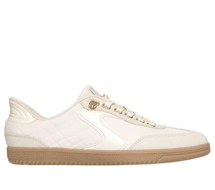 Cream Skechers Hands Free Slip-ins Hotshot Cozy Fit Grand Glow sneaker with subtle sparkle details